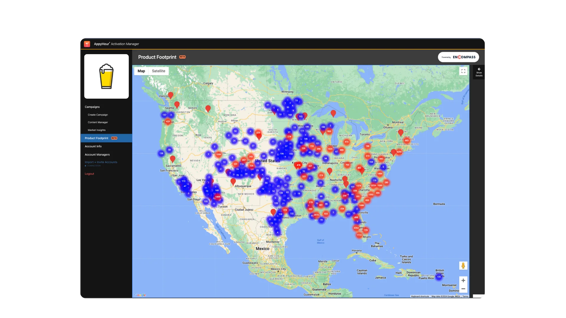 Screenshot of appyhour brand activation manager v1.0