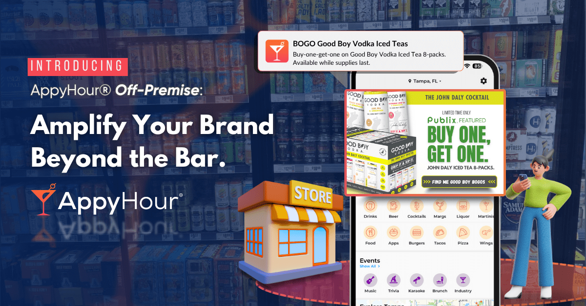 Read more about the article Introducing AppyHour Off-Premise: Amplifying Brand Activations Beyond the Bar with off-premise alcohol brand activation.