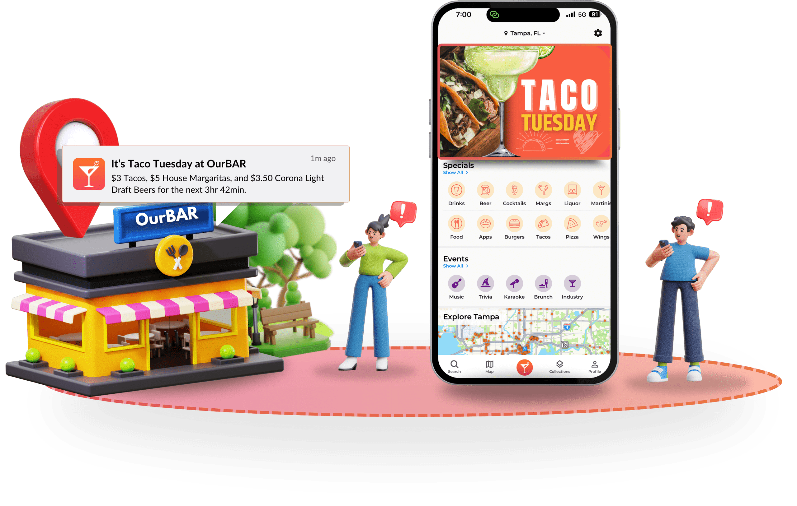 bar promotion, happy hour, taco tuesday