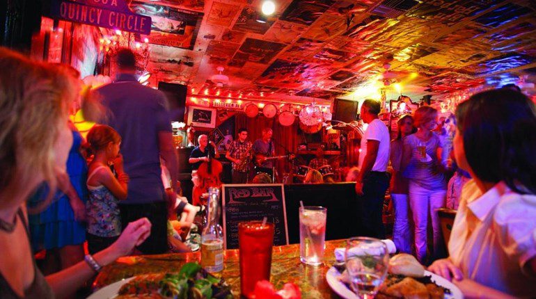 Live music band performing at The Red Bar in Grayton Beach near Santa Rosa Beach
