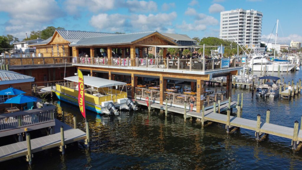 Rooftop happy hour at The Edge Seafood and SkyBar in Destin Florida
