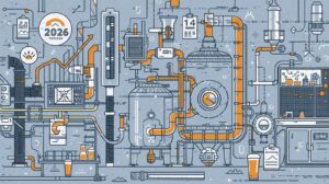 brewing system showing pipes, tanks, and lab equipment symbolizing lean beer production and efficiency in 2026.