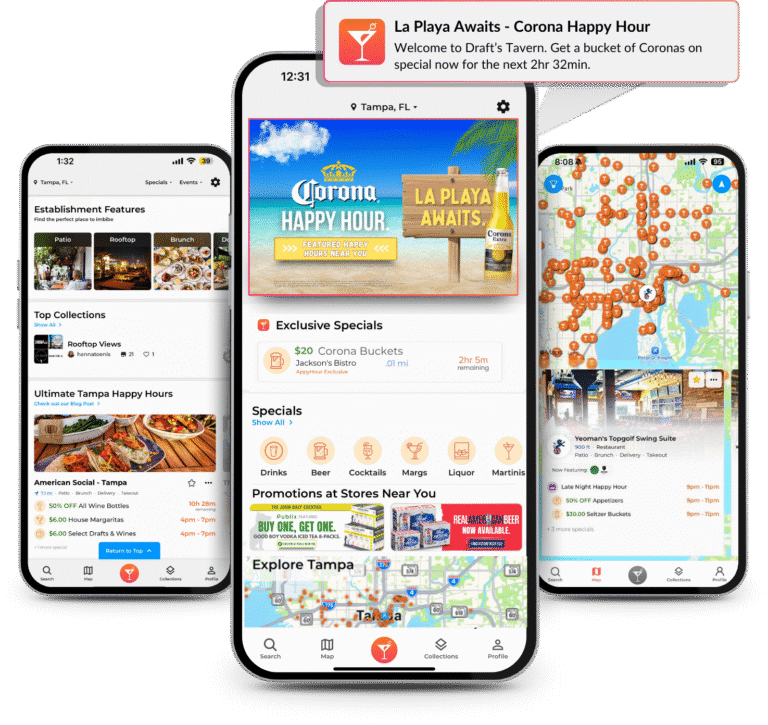 Find Happy Hours, Local Food, Drinks & Events | AppyHour App