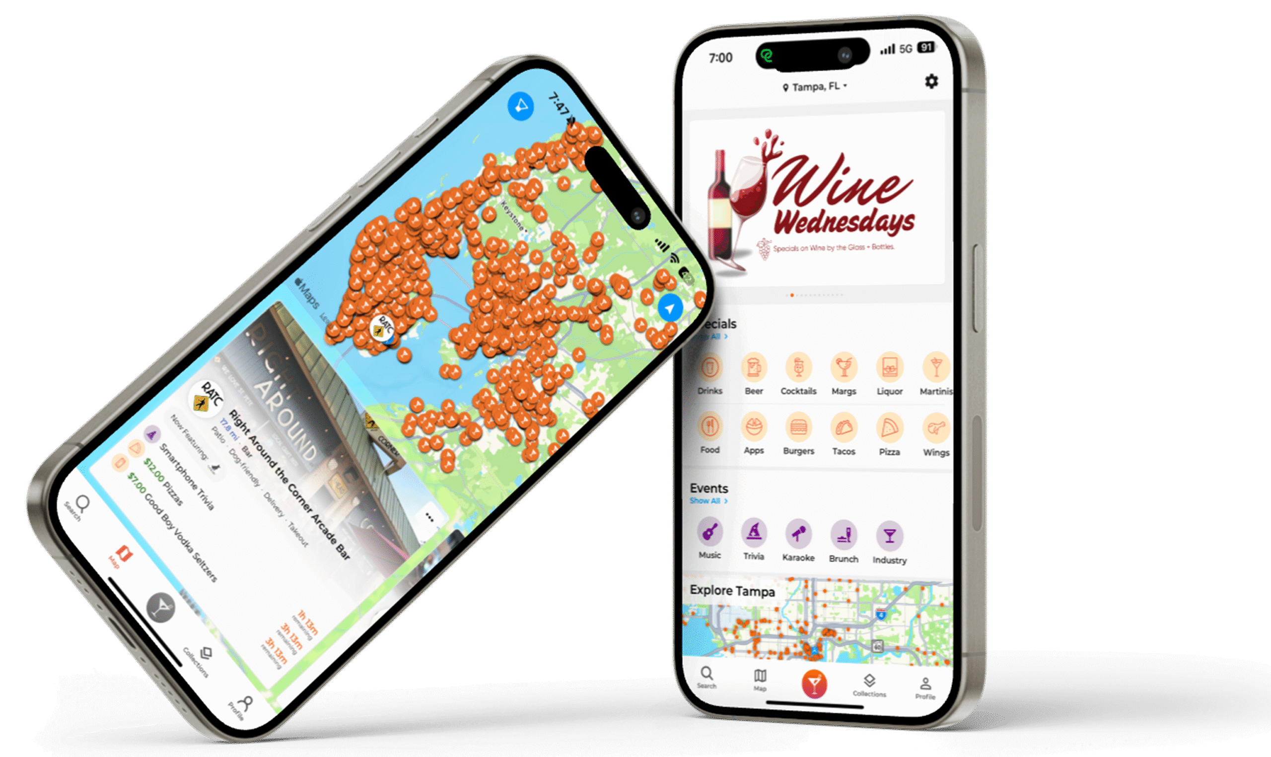 Showing nearby happy hours and wine wednesday taco tuesday