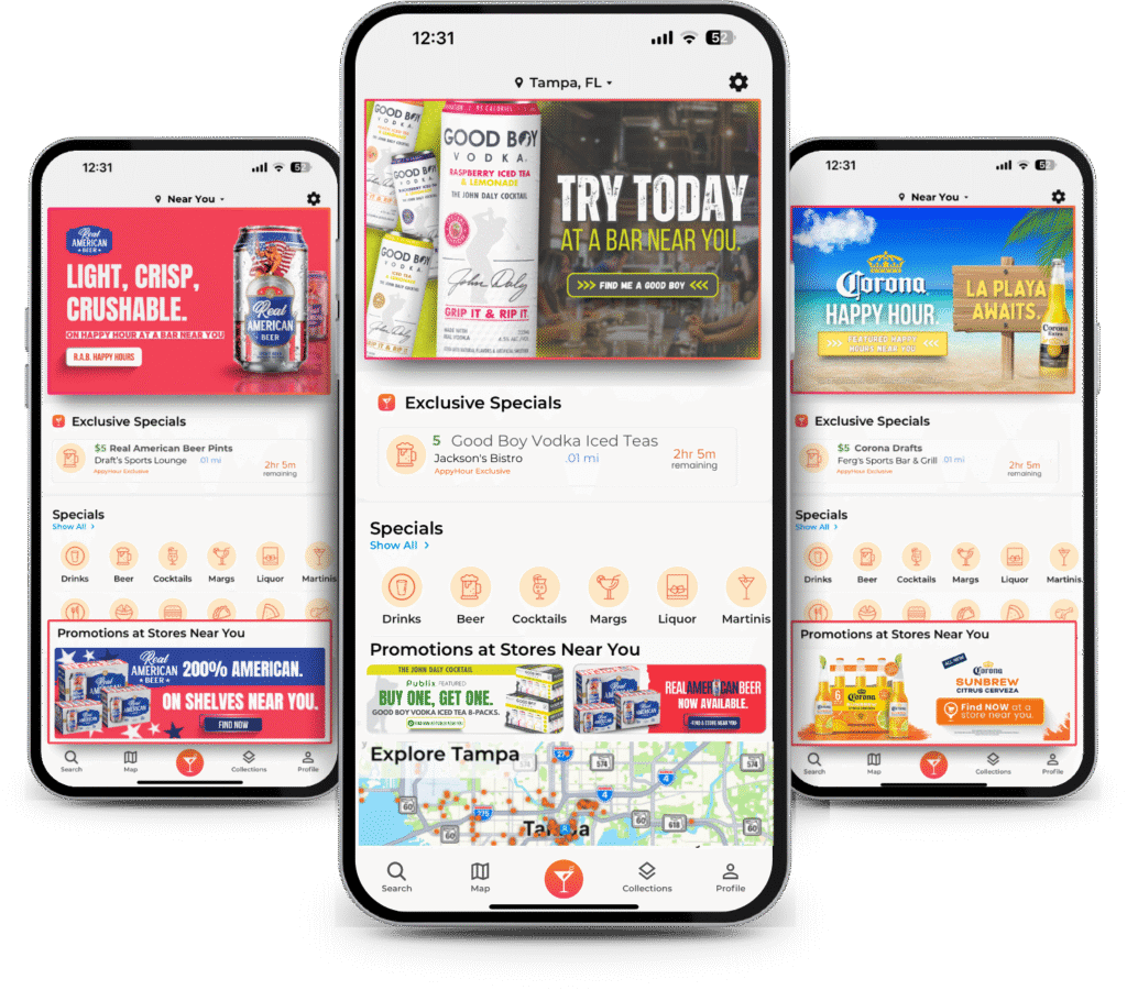 AppyHour best happy hours and brand activations nearby