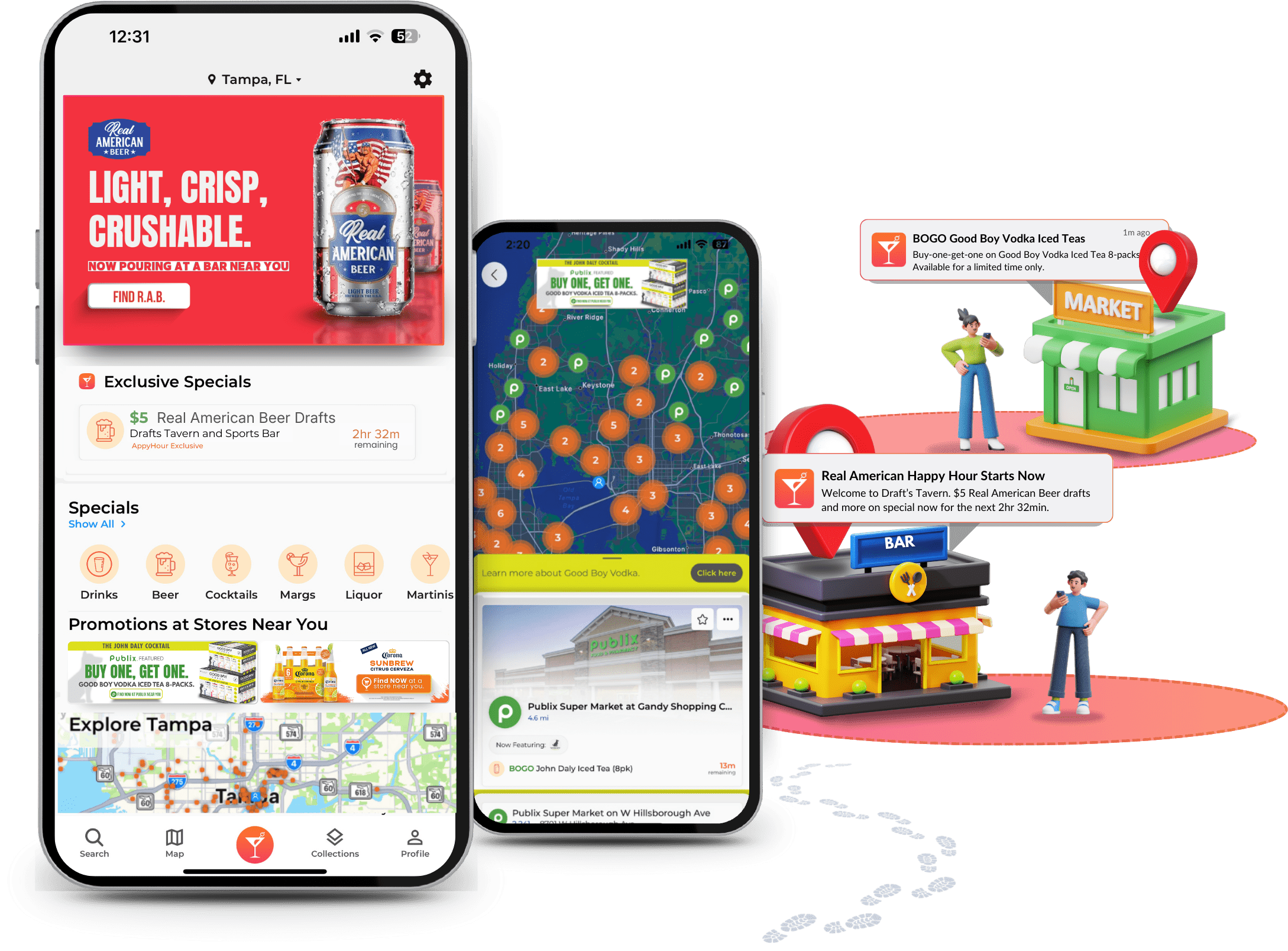 High-intent consumer engagement near bars and restaurants for beverage alcohol brands