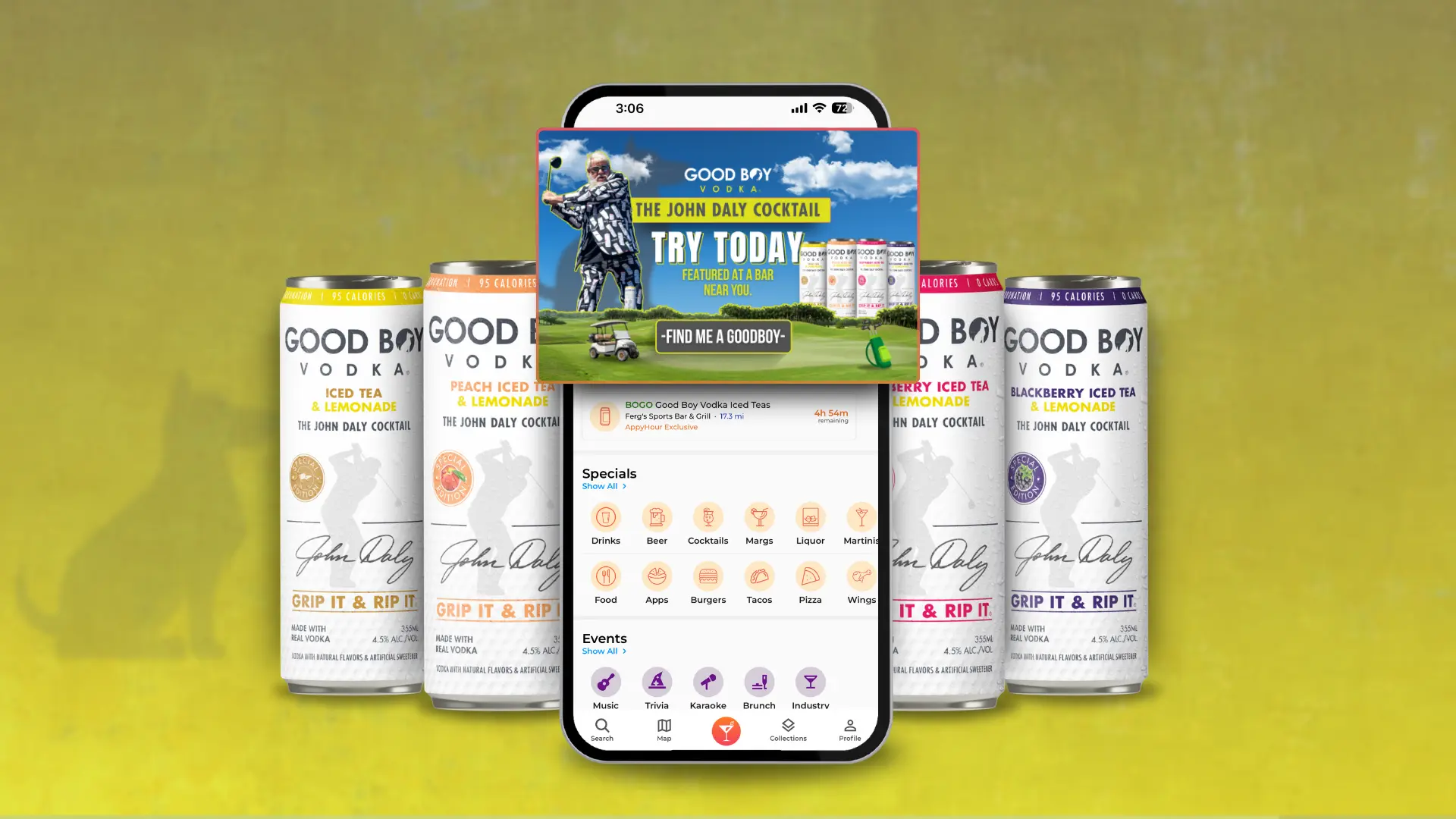 Pilot announcement graphic for AppyHour and Good Boy Vodka in Tampa Bay