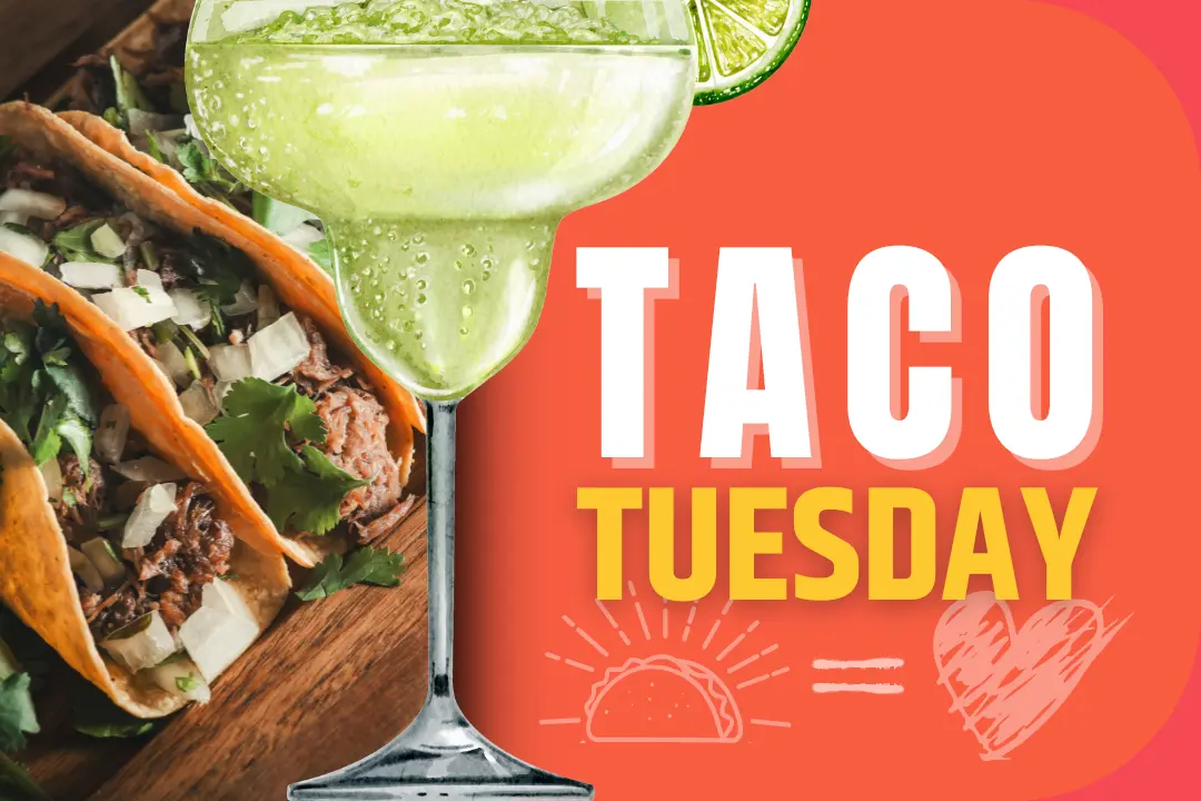 Taco Tuesday bar specials promotion graphic for bars and restaurants