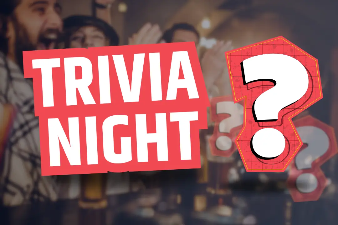 Trivia night bar specials and drink promotions graphic 2026